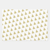 Minimalistisch wit goud groen kerstboom patroon inpakpapier vel (Voorkant)