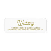 Minimalistisch - Wit & Goud - Weddenlabel Etiket (Voorkant)