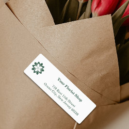 Minimalistisch wit & groen Bloemist Shop Product Labels