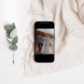 Minimalistisch wit handgeschreven script foto brui bedankkaart