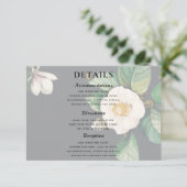 Minimalistisch wit Japans Camellia - Gegevens RSVP Kaartje (Staand voorkant)