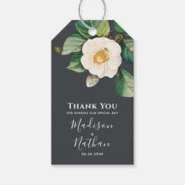 Minimalistisch wit Japans Camellia Wedding Cadeaulabel