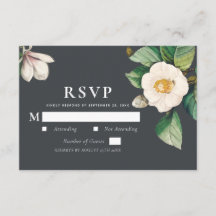 Minimalistisch wit Japans Camellia Wedding RSVP