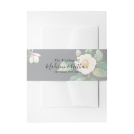 Minimalistisch wit Japans Camellia Wedding Uitnodigingen Wikkel