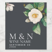 Minimalistisch wit Japans Camellia Wedding Wijn Etiket (Enkel label)