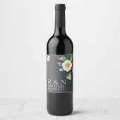 Minimalistisch wit Japans Camellia Wedding Wijn Etiket (Voorkant)