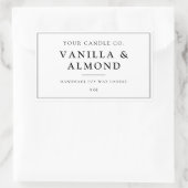 Minimalistisch wit kaarsenetiket rechthoekige sticker (Tas)