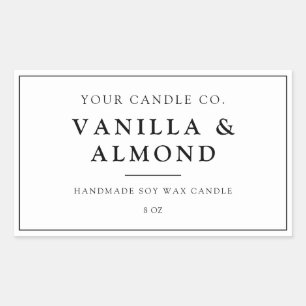 Minimalistisch wit kaarsenetiket rechthoekige sticker