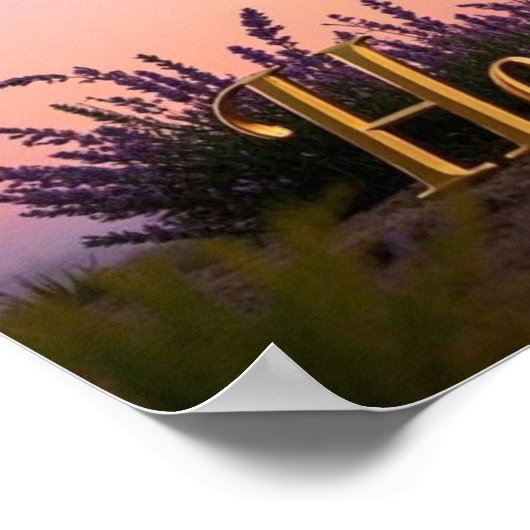 Minimalistisch wit kruis versierd met lavendel poster (Hoek)