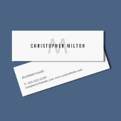 Minimalistisch wit lichtgrijs monogram consultant mini visitekaartje