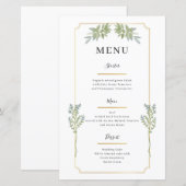 Minimalistisch wit Lijst gouden menu (Voorkant / Achterkant)