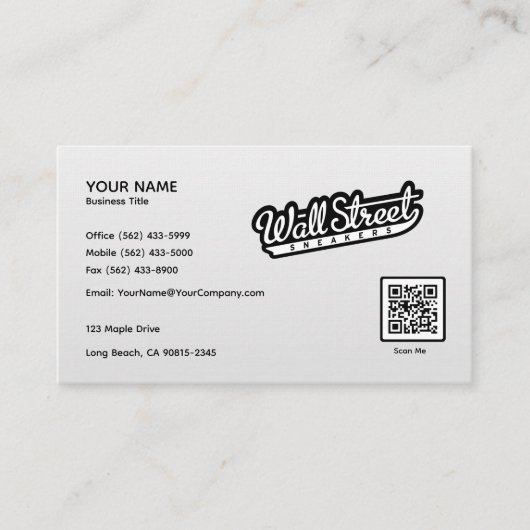 Minimalistisch wit linnen Visitekaartje (Voorkant)