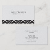 Minimalistisch wit linnen Zig Zag patroon Visitekaartje (Voorkant / Achterkant)