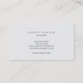 Minimalistisch wit linnen Zig Zag patroon Visitekaartje (Achterkant)