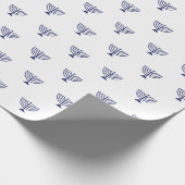 Minimalistisch wit marineblauw Joods menorah patro Cadeaupapier (Hoek)