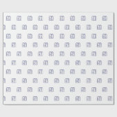 Minimalistisch wit marineblauw Joods Tora patroon Cadeaupapier (Vlak)
