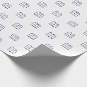 Minimalistisch wit marineblauw Joods Tora patroon Cadeaupapier (Hoek)