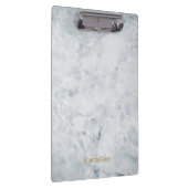 Minimalistisch wit marmer Gold monogram Klembord (Rechts)