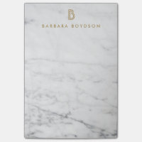 Minimalistisch wit marmer Gold monogram