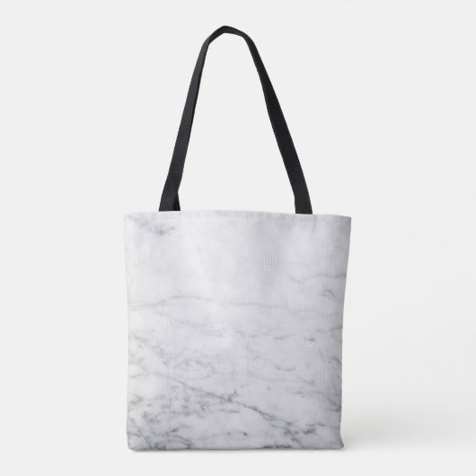 Minimalistisch wit marmer Gold monogram Tote Bag (Achterkant)