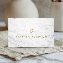 Minimalistisch wit marmer Gold monogram