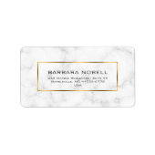 Minimalistisch wit marmer gouden Lijst adreslabel Etiket (Voorkant)