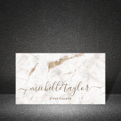 Minimalistisch wit marmer goudhandschrift visitekaartje