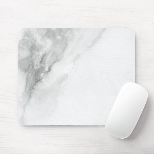 Minimalistisch wit marmer muismat (Met muis)