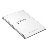 Minimalistisch Wit Meisjesachtig Monogram Naam Sch Notitieboek (Rechterzijde)