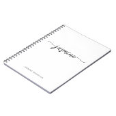 Minimalistisch Wit Meisjesachtig Monogram Naam Sch Notitieboek (Linkerzijde)