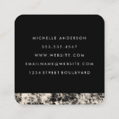 Minimalistisch wit met cursieve tekst met textuur vierkante visitekaartje (Achterkant)