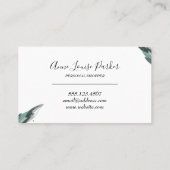 Minimalistisch wit met delicate bladeren visitekaartje (Achterkant)