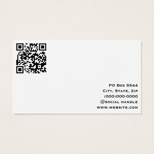 Minimalistisch wit met Logo en QR-code Visitekaart Visitekaartje (Achterkant)