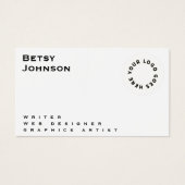 Minimalistisch wit met Logo en QR-code Visitekaart Visitekaartje (Voorkant)