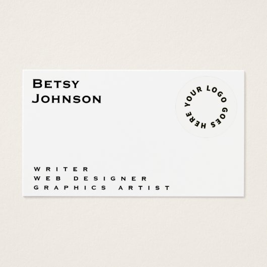 Minimalistisch wit met Logo en QR-code Visitekaart Visitekaartje (Voorkant)