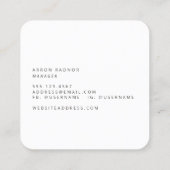 Minimalistisch wit mod Stripe Waves Retro Mod Stri Vierkante Visitekaartje (Achterkant)