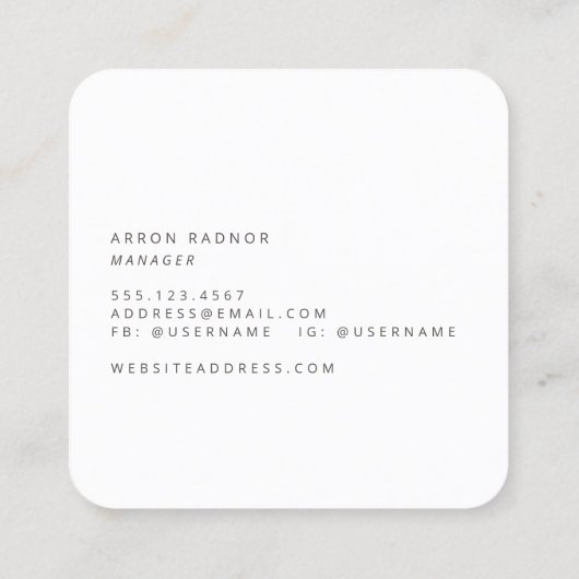 Minimalistisch wit mod Stripe Waves Retro Mod Stri Vierkante Visitekaartje (Achterkant)