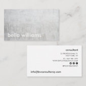 Minimalistisch wit modern lichtgrijs cementbeton visitekaartje (Voorkant / Achterkant)