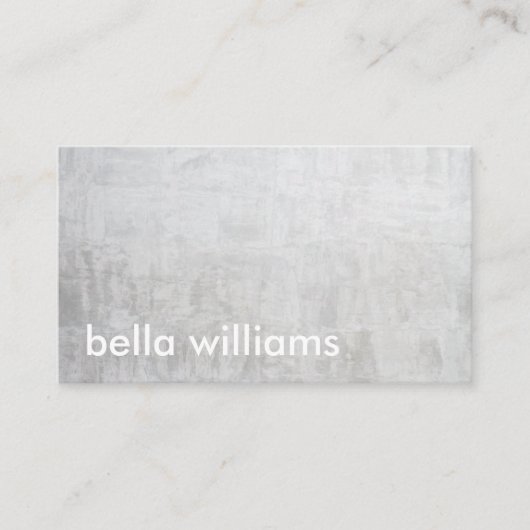 Minimalistisch wit modern lichtgrijs cementbeton visitekaartje (Voorkant)