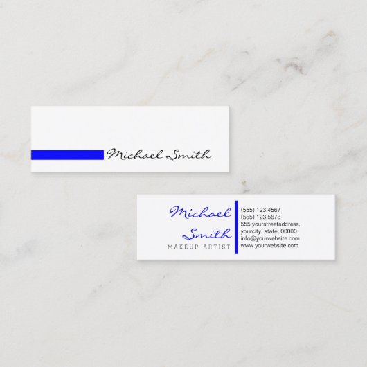 Minimalistisch wit, modern mini visitekaartje (Voorkant / Achterkant)