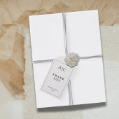 Minimalistisch wit monogram Dank u wel Cadeaulabel
