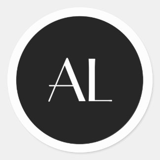 Minimalistisch wit monogram eenvoudig modern ronde sticker