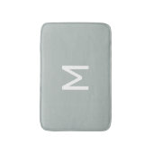 Minimalistisch wit monogram op grijs badmat (Voorkant Verticaal)