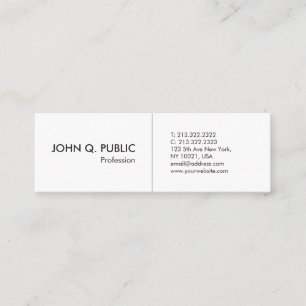 Minimalistisch Wit Professioneel Eenvoudig Elegant Mini Visitekaartje