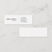Minimalistisch Wit Professioneel Eenvoudig Elegant Mini Visitekaartje (Voorkant / Achterkant)