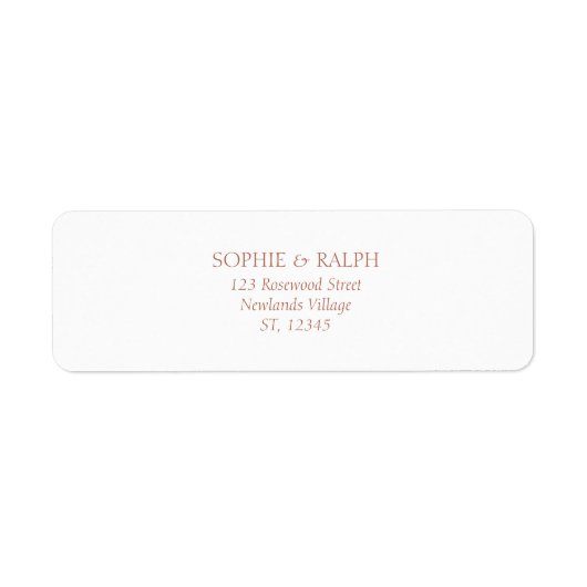 Minimalistisch wit retouradreslabel etiket (Voorkant)