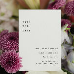 Minimalistisch Wit Retro Type writer Font Weddensc Save The Date<br><div class="desc">Minimale Typografie van de Typografie van het Witte Retro-type Bind sparen de Datum</div>