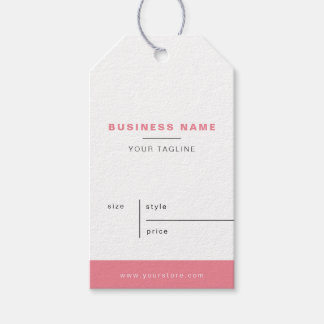 Minimalistisch Wit Roze Zakelijke Prijs Hang Label Cadeaulabel