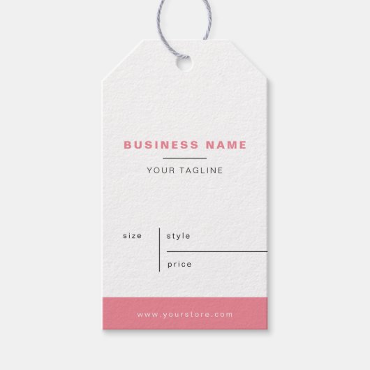 Minimalistisch Wit Roze Zakelijke Prijs Hang Label Cadeaulabel (Voorkant)