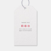 Minimalistisch Wit Roze Zakelijke Prijs Hang Label Cadeaulabel (Achterkant)